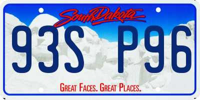 SD license plate 93SP96