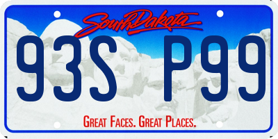SD license plate 93SP99
