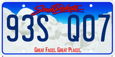 SD license plate 93SQ07