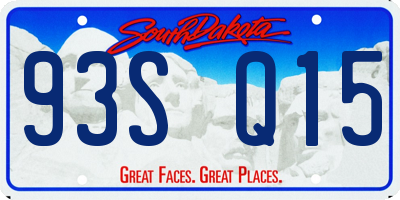 SD license plate 93SQ15