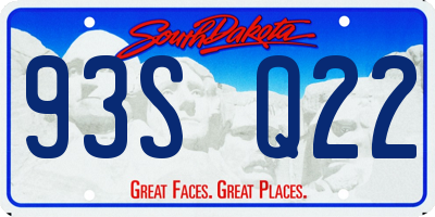 SD license plate 93SQ22
