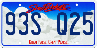 SD license plate 93SQ25