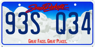SD license plate 93SQ34