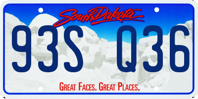 SD license plate 93SQ36