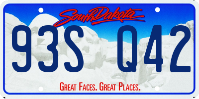 SD license plate 93SQ42