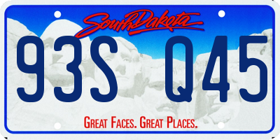 SD license plate 93SQ45