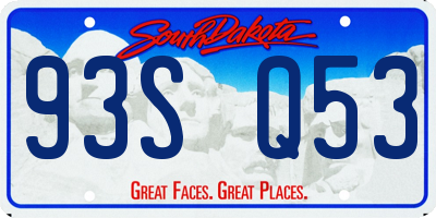 SD license plate 93SQ53