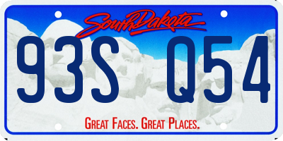 SD license plate 93SQ54