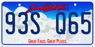 SD license plate 93SQ65