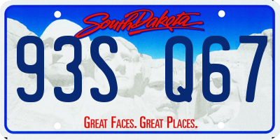 SD license plate 93SQ67