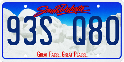 SD license plate 93SQ80