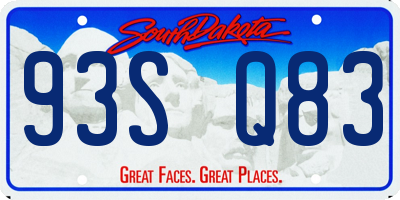 SD license plate 93SQ83