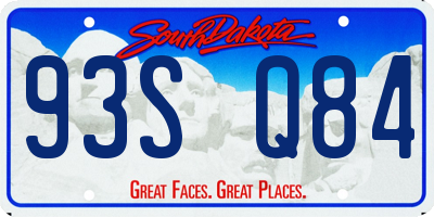 SD license plate 93SQ84