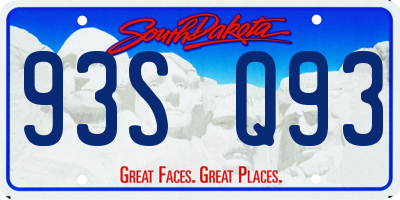 SD license plate 93SQ93