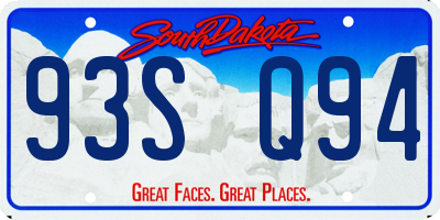 SD license plate 93SQ94