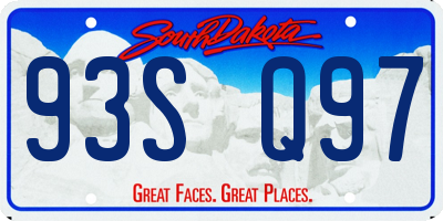 SD license plate 93SQ97
