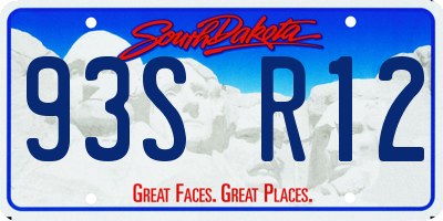 SD license plate 93SR12