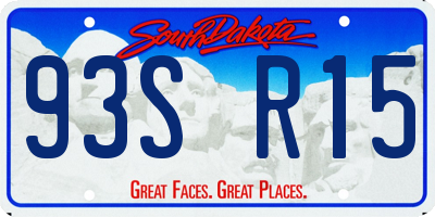 SD license plate 93SR15