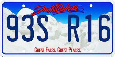 SD license plate 93SR16