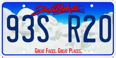SD license plate 93SR20