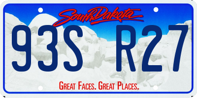 SD license plate 93SR27