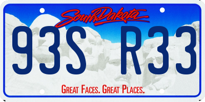 SD license plate 93SR33