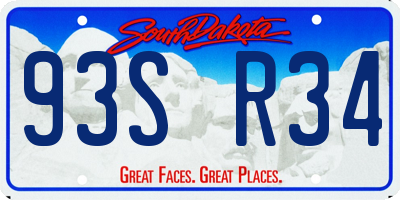 SD license plate 93SR34