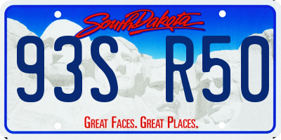 SD license plate 93SR50
