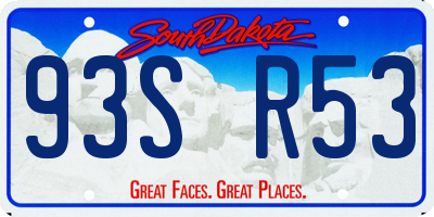 SD license plate 93SR53