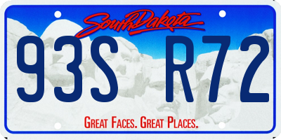 SD license plate 93SR72