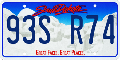 SD license plate 93SR74