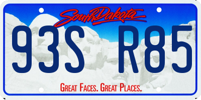 SD license plate 93SR85