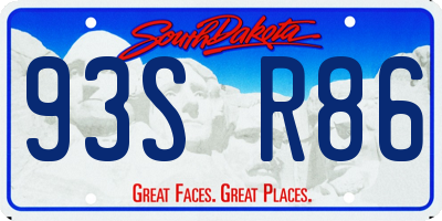 SD license plate 93SR86