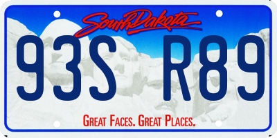 SD license plate 93SR89