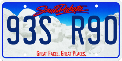 SD license plate 93SR90