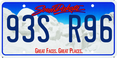 SD license plate 93SR96
