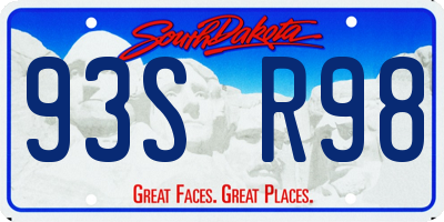 SD license plate 93SR98