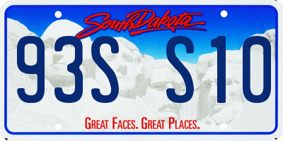 SD license plate 93SS10