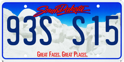 SD license plate 93SS15