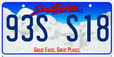 SD license plate 93SS18