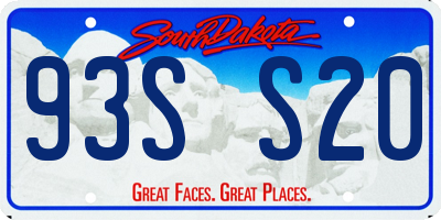 SD license plate 93SS20