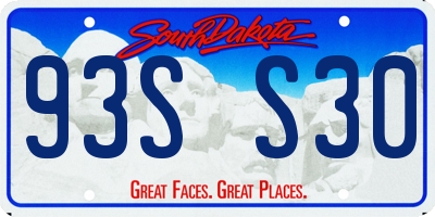 SD license plate 93SS30