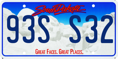 SD license plate 93SS32