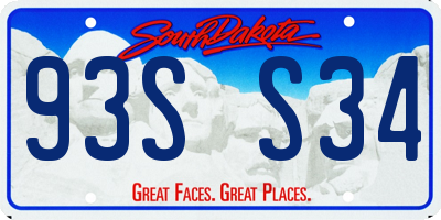 SD license plate 93SS34