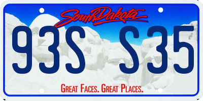 SD license plate 93SS35