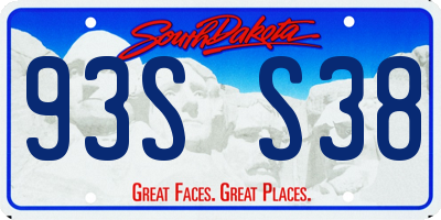SD license plate 93SS38