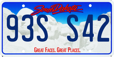 SD license plate 93SS42