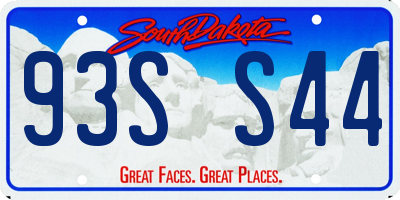 SD license plate 93SS44