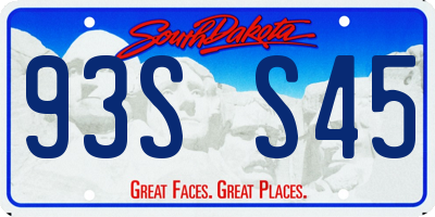 SD license plate 93SS45