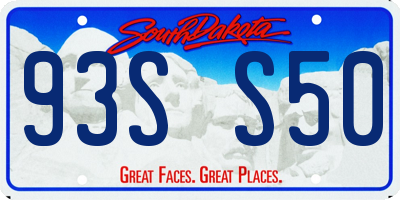 SD license plate 93SS50